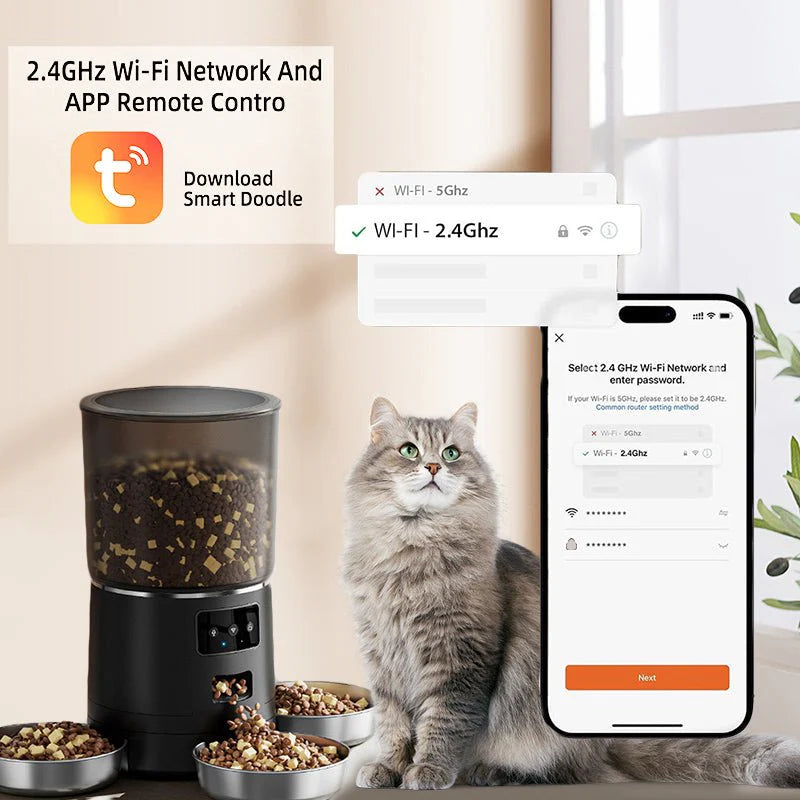 HEYBO Smart Automatic Cat Feeder with App Control and Triple Bowl System