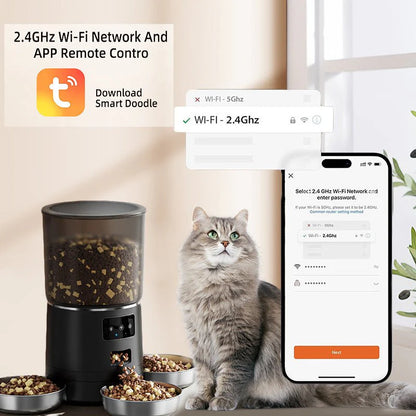 HEYBO Smart Automatic Cat Feeder with App Control and Triple Bowl System