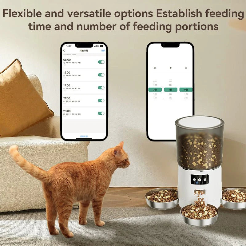 HEYBO Smart Automatic Cat Feeder with App Control and Triple Bowl System
