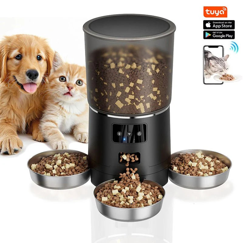 HEYBO Smart Automatic Cat Feeder with App Control and Triple Bowl System